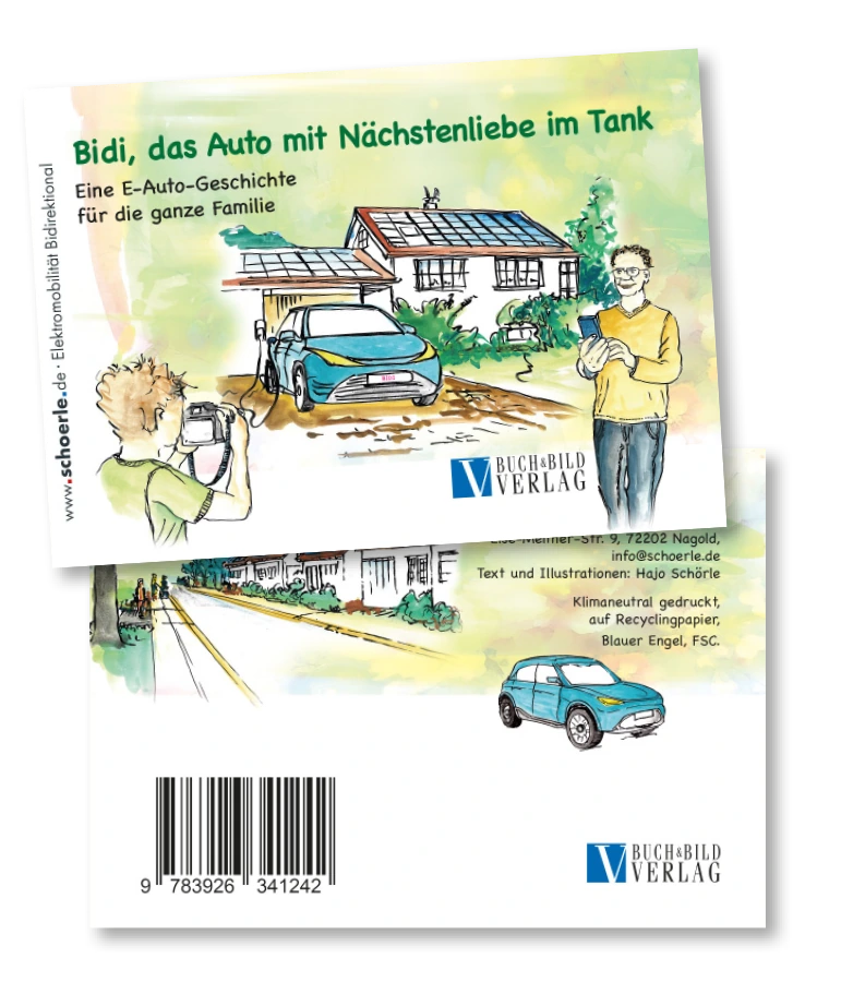 Bidi – das Auto mit Nächstenliebe im Tank: Vorder- und Rückseite
