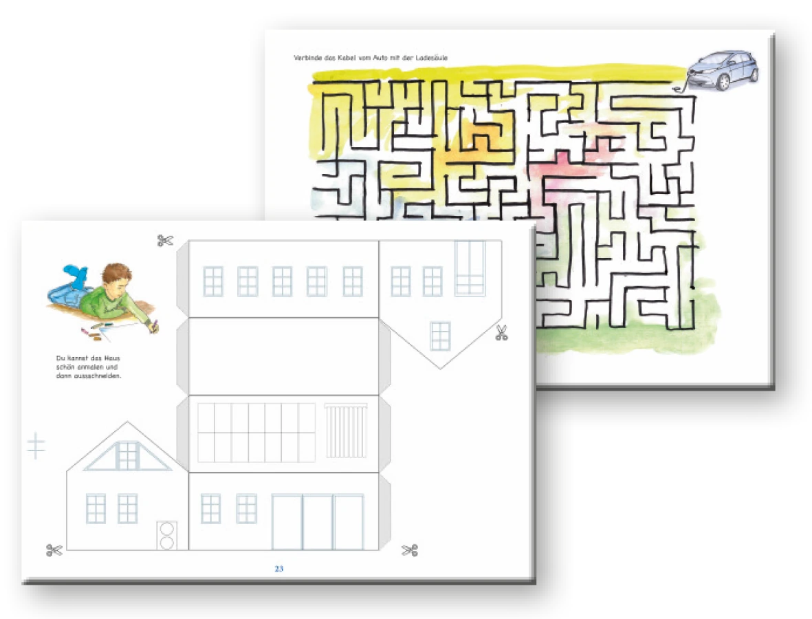 Originalansicht aus Da steckt ja ganz schön viel Energie drin: Haus-Bastelbogen und Labyrinth